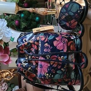 Patricia Nash/Sabina Tropical Escape Large Bucket Bag, with Pouch
